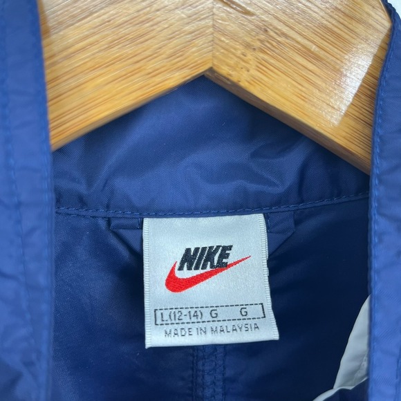 Nike Windbreaker Jacket Women's L Blue White Full Zip Embroidered Logo Vtg‎ 90's - Picture 5 of 10